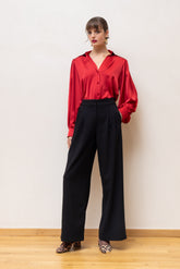 Wide-Leg Tailored Trousers