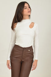 Jersey top with cutouts