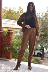 Suede Effect Pants
