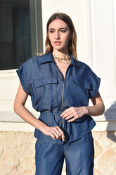Denim Sleeveless Jacket