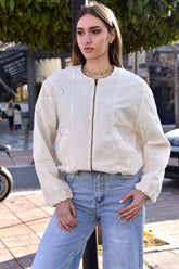 Embroidered bomber jacket