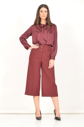 Satin Shirt with Tie Neck