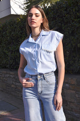 Striped Sleeveless Shirt