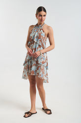 Printed Halter Mini Dress