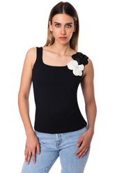 Top with embroidered flowers