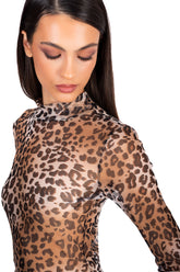 Leopard Print Tulle Top
