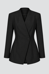 Tailored Collarless Blazer