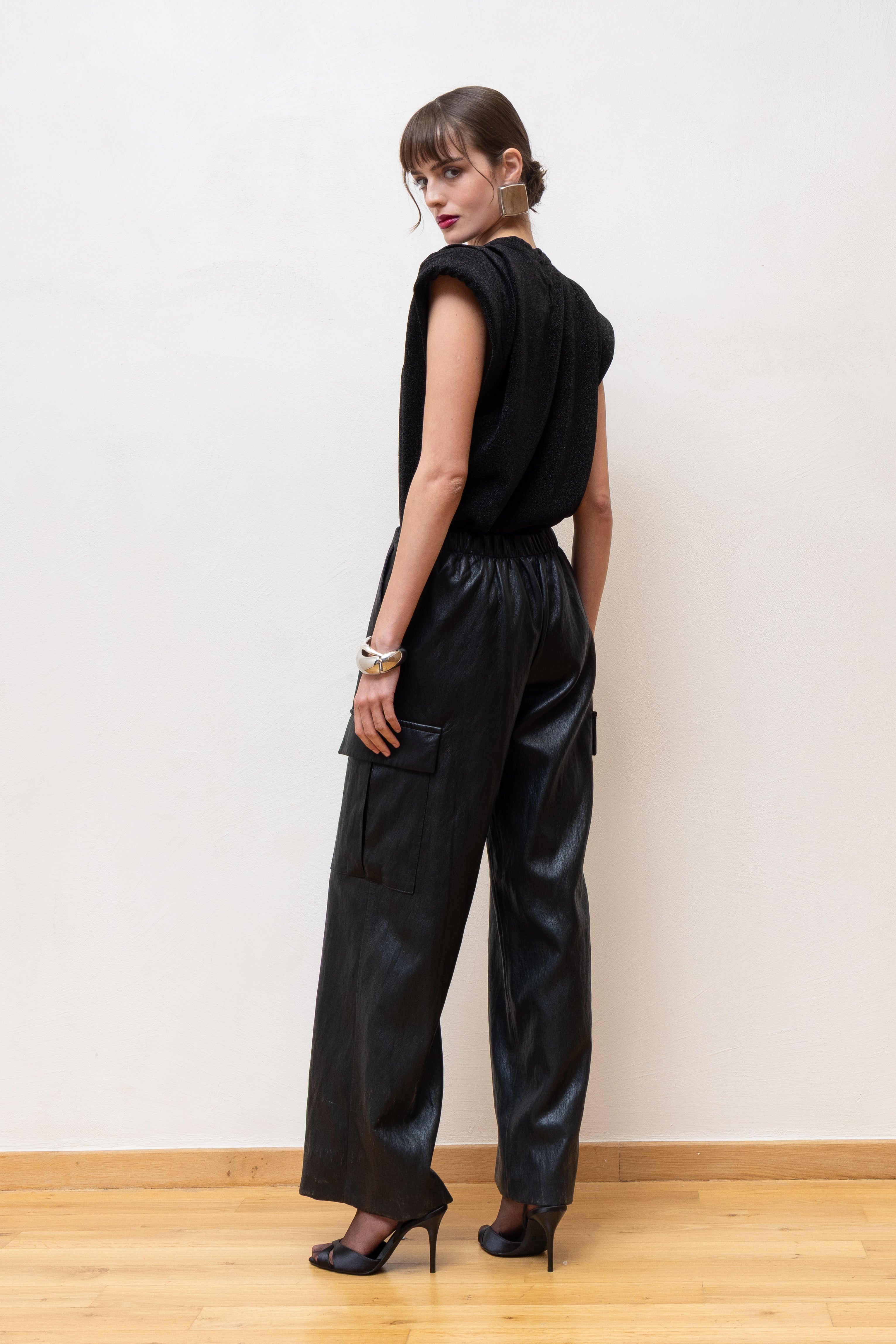 Leatherette Cargo Pants