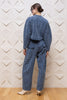 Blue Bouclé Cropped Blazer