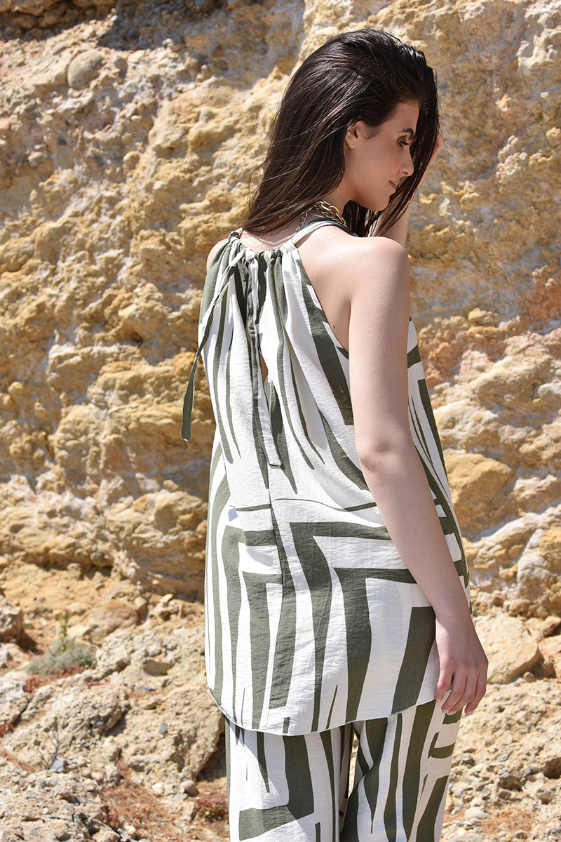 Printed Halter neck Top