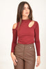 Jersey top with cutouts