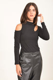 Jersey top with cutouts