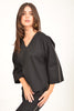 V-Neck Relaxed Top with Side Stripe
