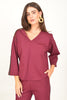 V-Neck Relaxed Top with Side Stripe