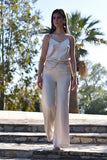 Wide leg pants in Satin