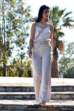Wide leg pants in Satin