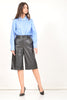 Black Faux Leather Culotte