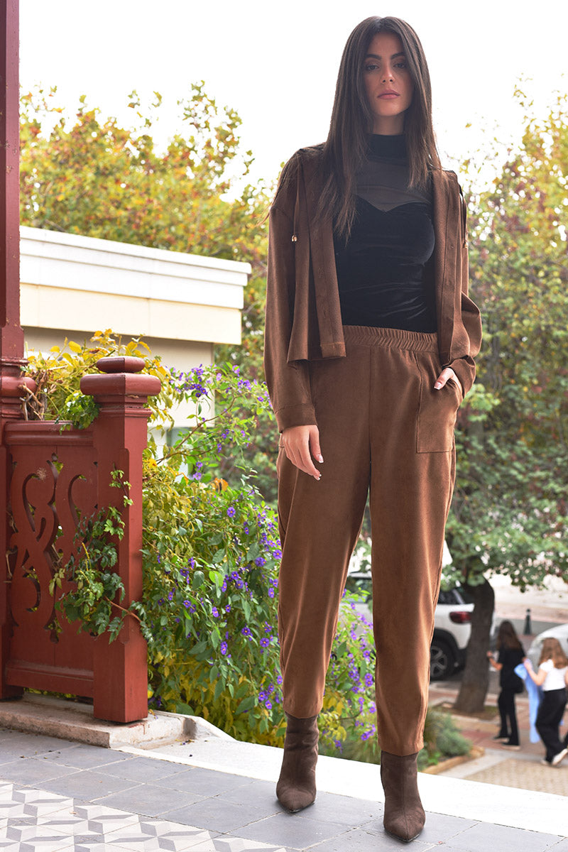 Suede Effect Pants