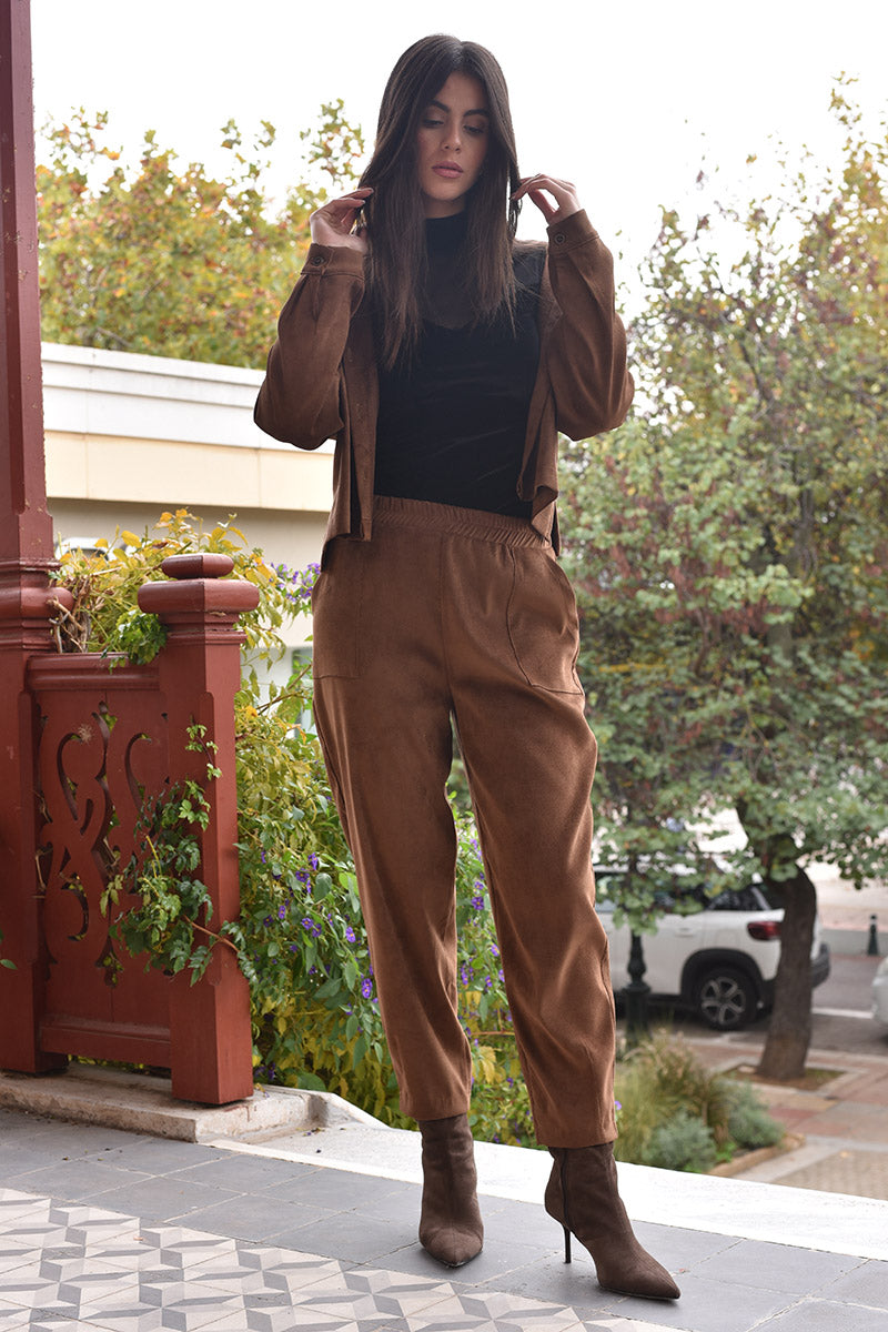 Suede Effect Pants