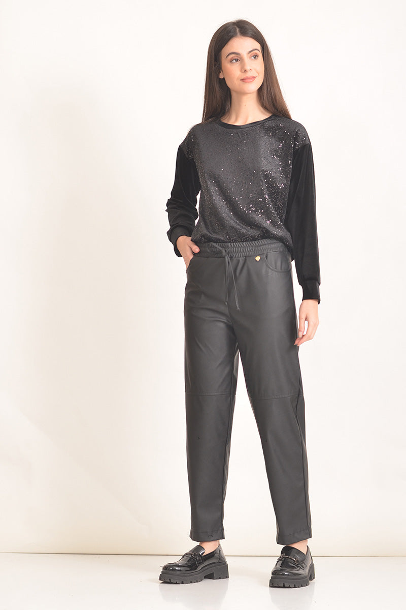 Women’s Faux Leather Jogger Pants