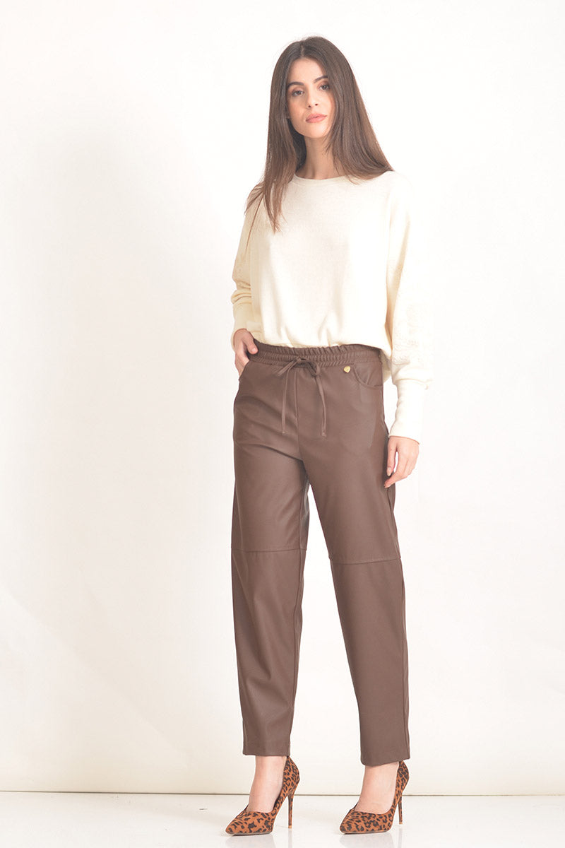 Women’s Faux Leather Jogger Pants