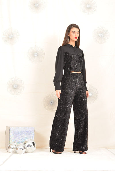 Sequins wide legged pants