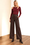 Eco Leather Wide Leg Trousers