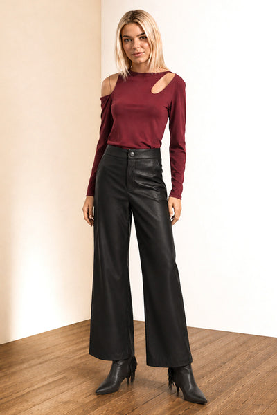 Eco Leather Wide Leg Trousers