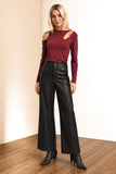 Eco Leather Wide Leg Trousers