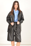 Black Faux Leather Shacket