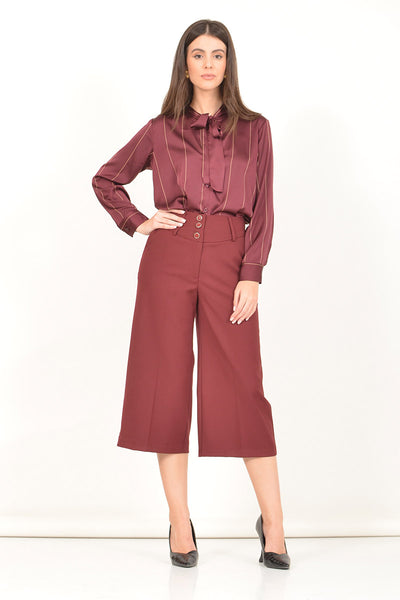 Satin Shirt with Tie Neck