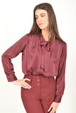 Satin Shirt with Tie Neck