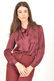 Satin Shirt with Tie Neck