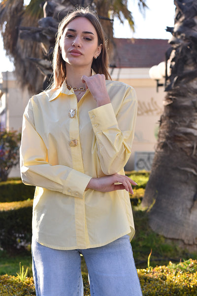 Shirt with Gold Button Details