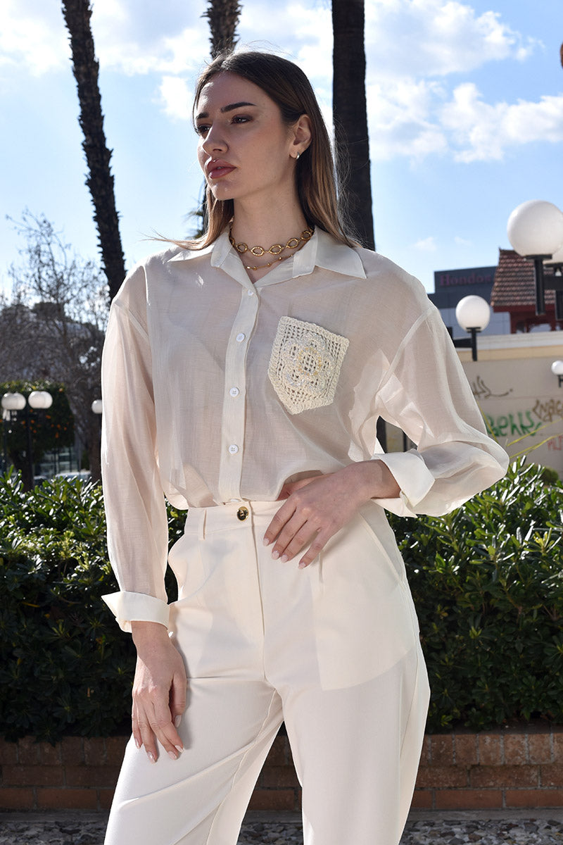 Shirt with Embroidered Detail