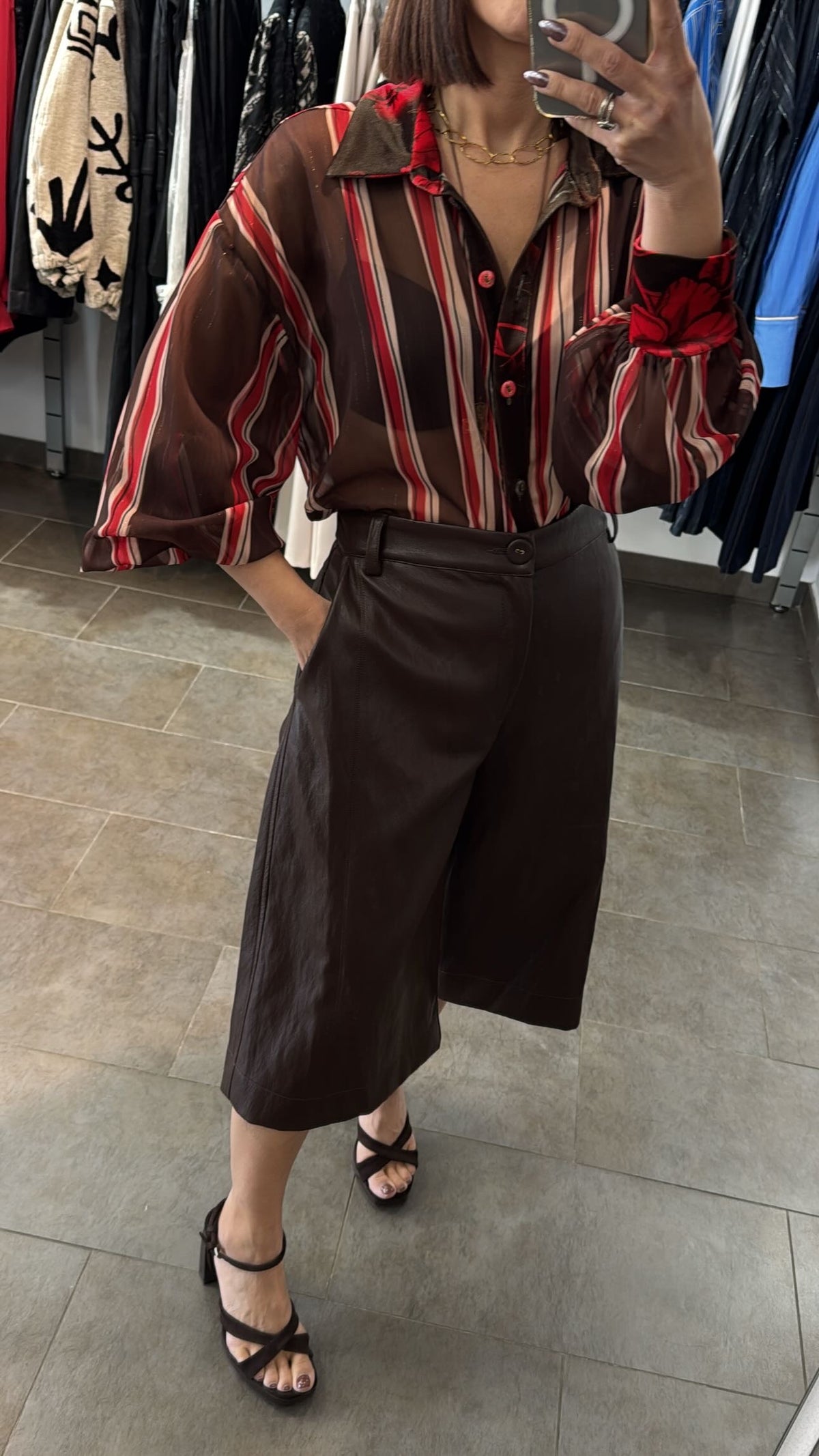 Leather-Look Culotte