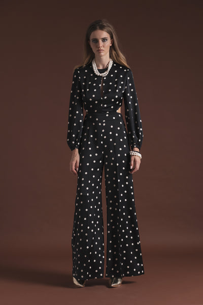 polka dots jumpsiuit, calizo boutique, lovin cloz