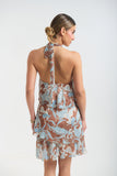 Printed Halter Mini Dress