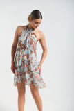 Printed Halter Mini Dress