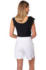 Shorts with gold buttons