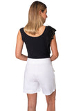 Shorts with gold buttons