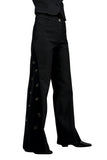 Women's Black Flare Trousers with decorative details