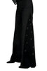 Women's Black Flare Trousers with decorative details