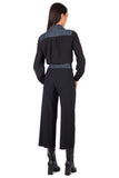 Cropped Pants with Denim Waistband