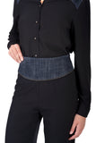 Cropped Pants with Denim Waistband