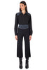 Black Shirt with denim collar detail