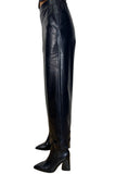 Eco Leather Cropped Wide-Leg Pants