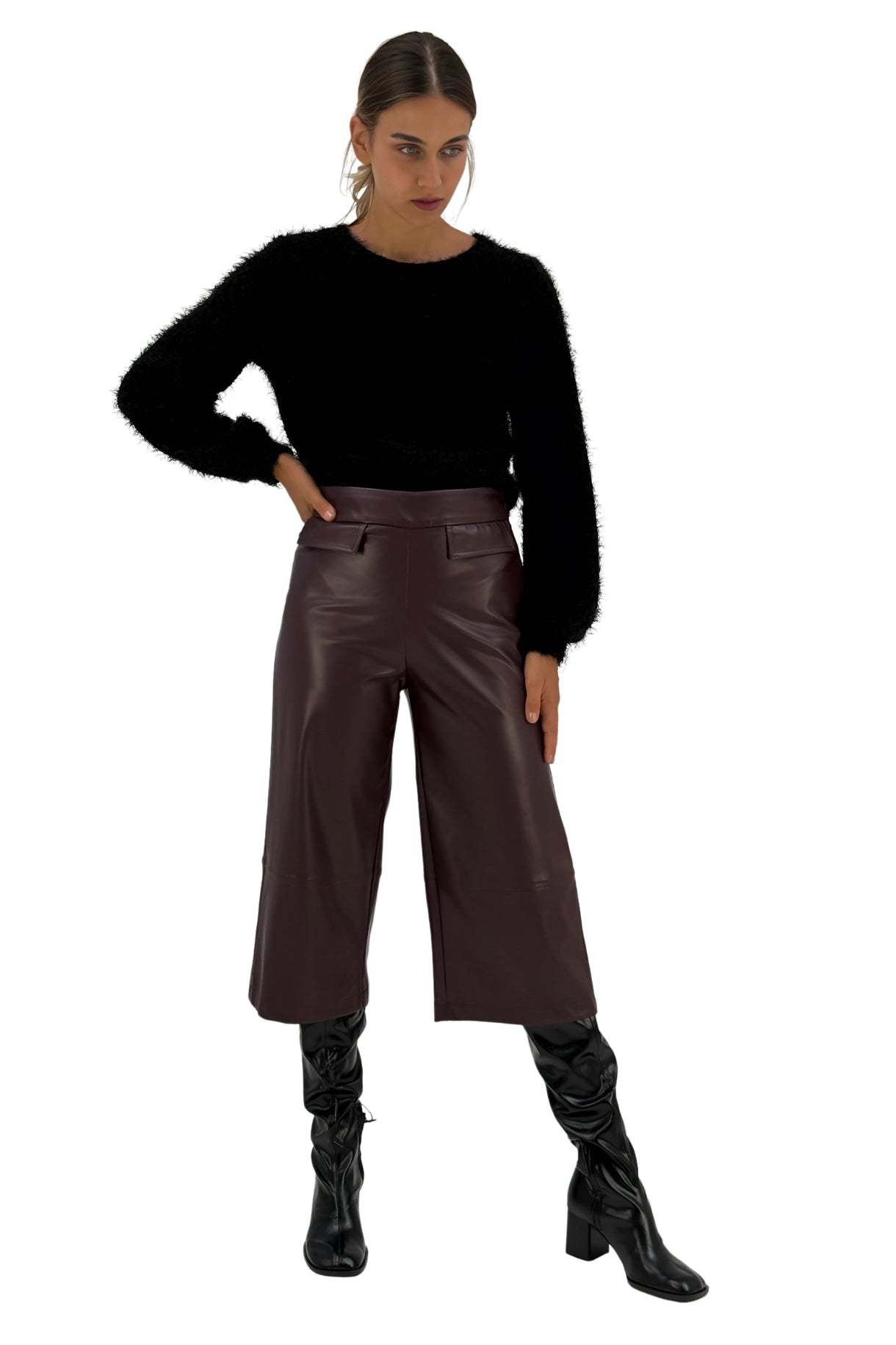 Women’s Eco Leather Culotte Pants