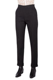 Black Pinstripe Trousers – Tailored Straight-Leg Pants