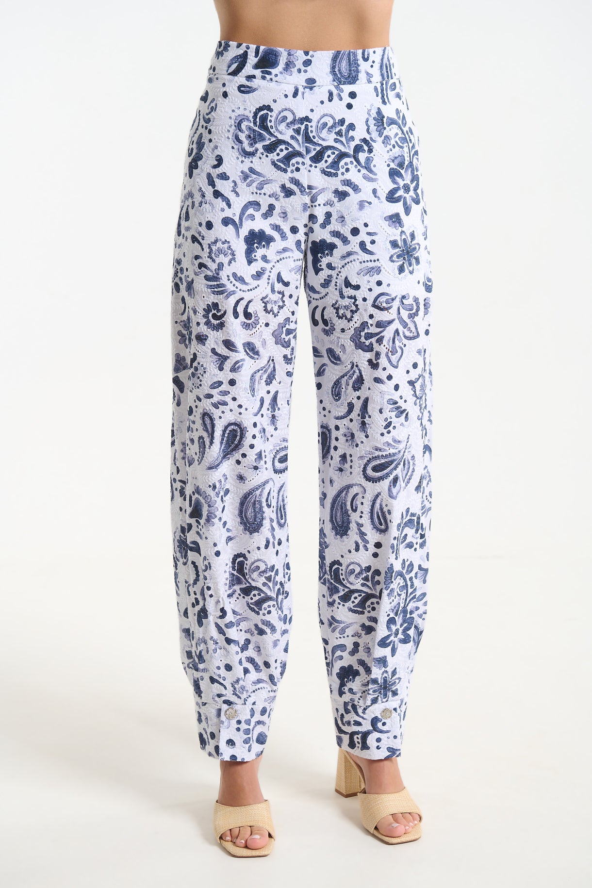 Embroidered Tapered Pants